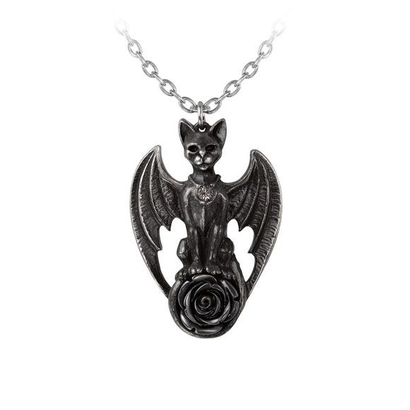Alchemy Gothic Guardian of Soma Pendant Winged Cat Necklace NWT - Picture 2 of 4